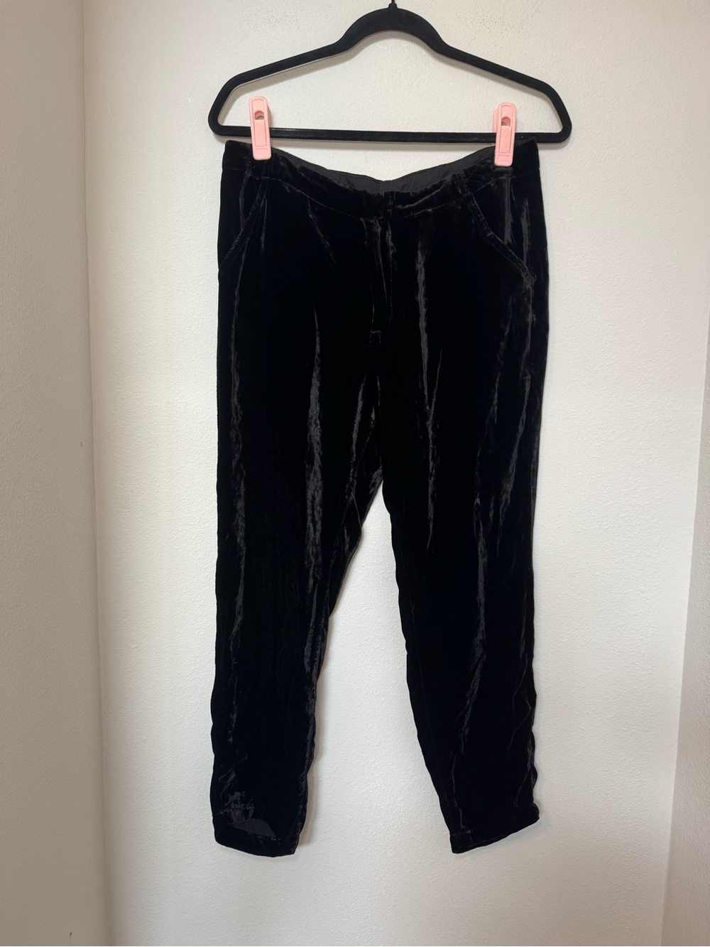 Free People Black Velvet Trousers